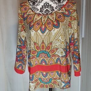 Aqua Med Bright Blouse, 100% polyester Although It Feels Like Silk.